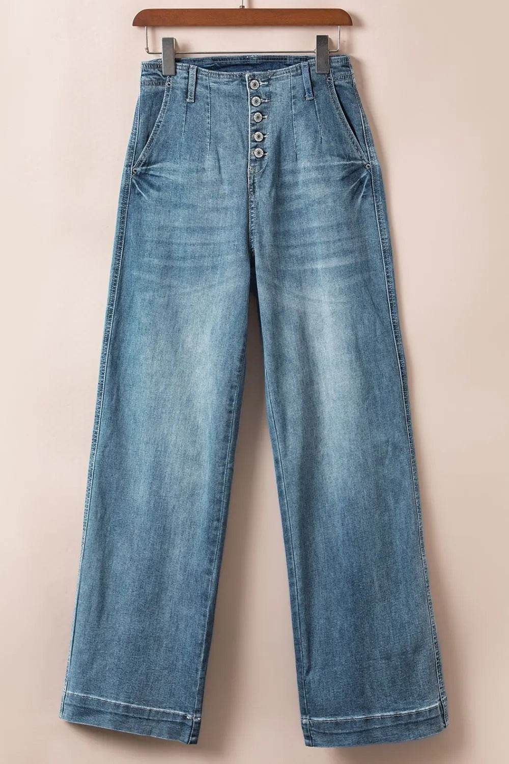 Button Fly High Waist Jeans - Bona Fide Fashion