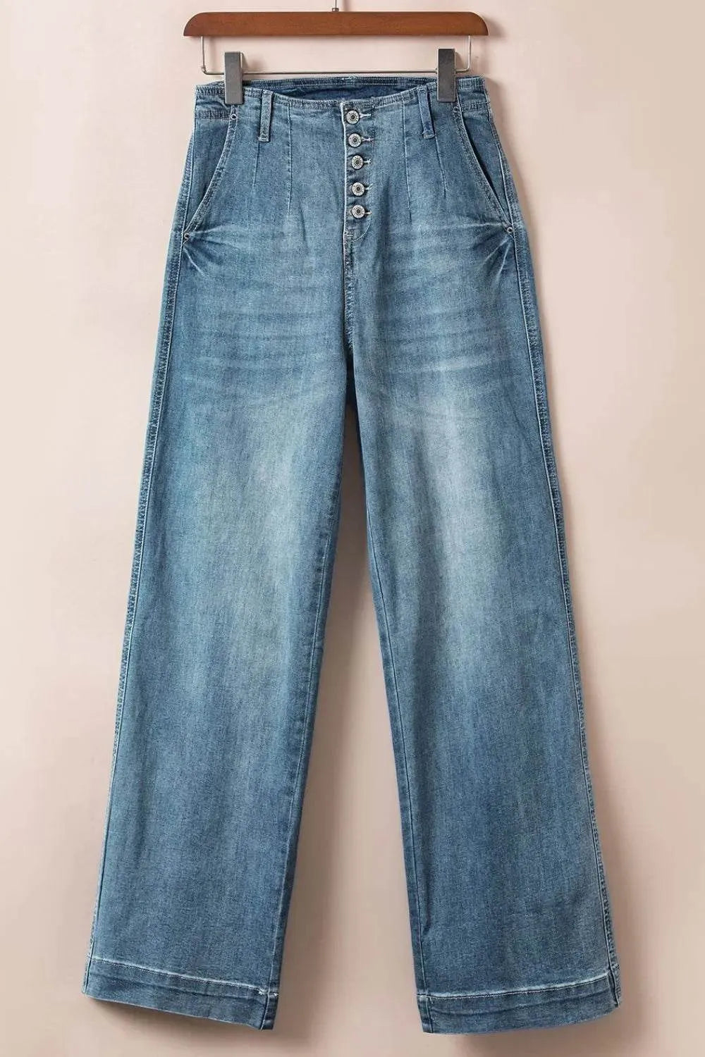 Button Fly High Waist Jeans - Bona Fide Fashion