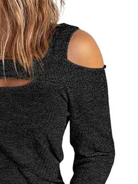 Full Size Cutout Cold Shoulder Blouse - Bona Fide Fashion