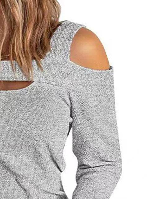 Full Size Cutout Cold Shoulder Blouse - Bona Fide Fashion