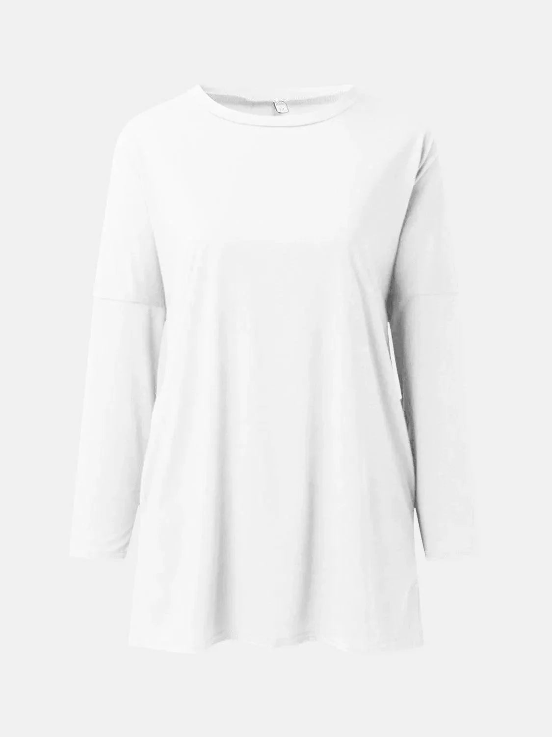Full Size Round Neck Long Sleeve T-Shirt - Bona Fide Fashion