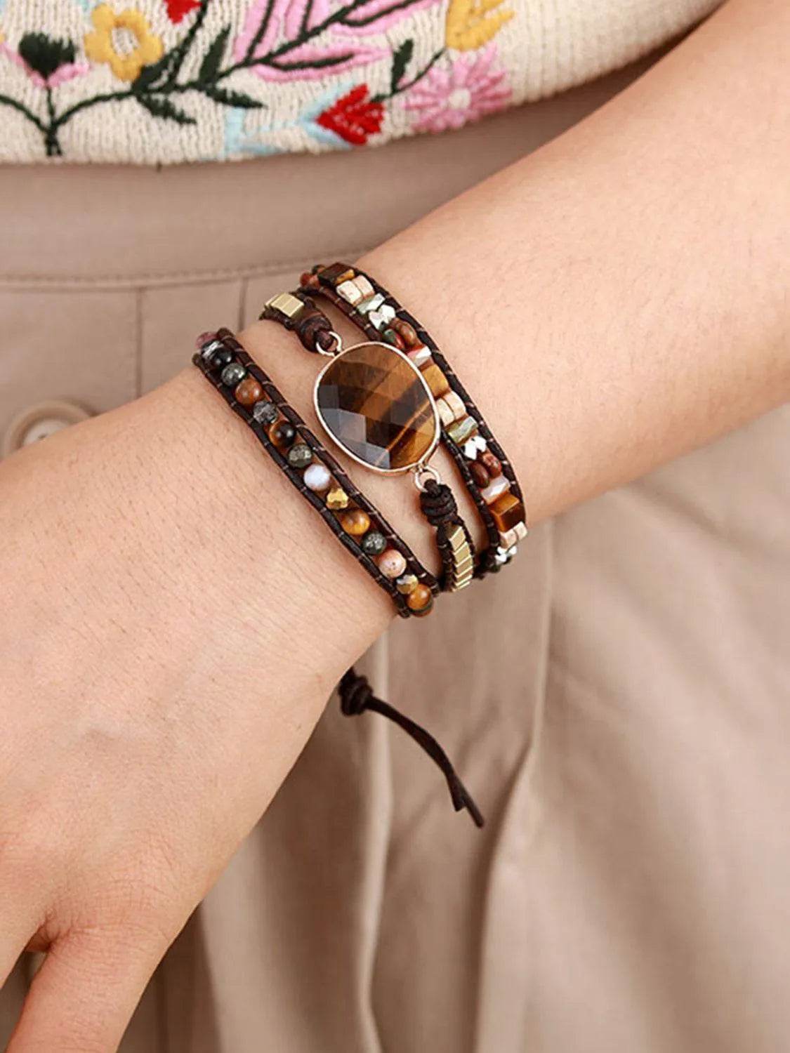 Geometrical Shape Triple-Layer Bracelet - Bona Fide Fashion