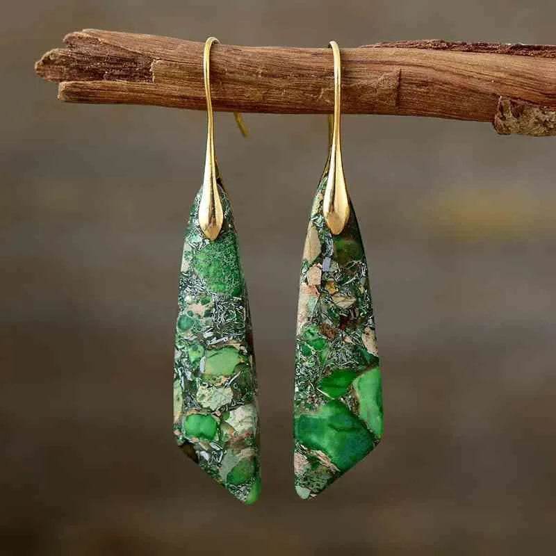 Gold-Plated Copper Dangle Earrings - Bona Fide Fashion