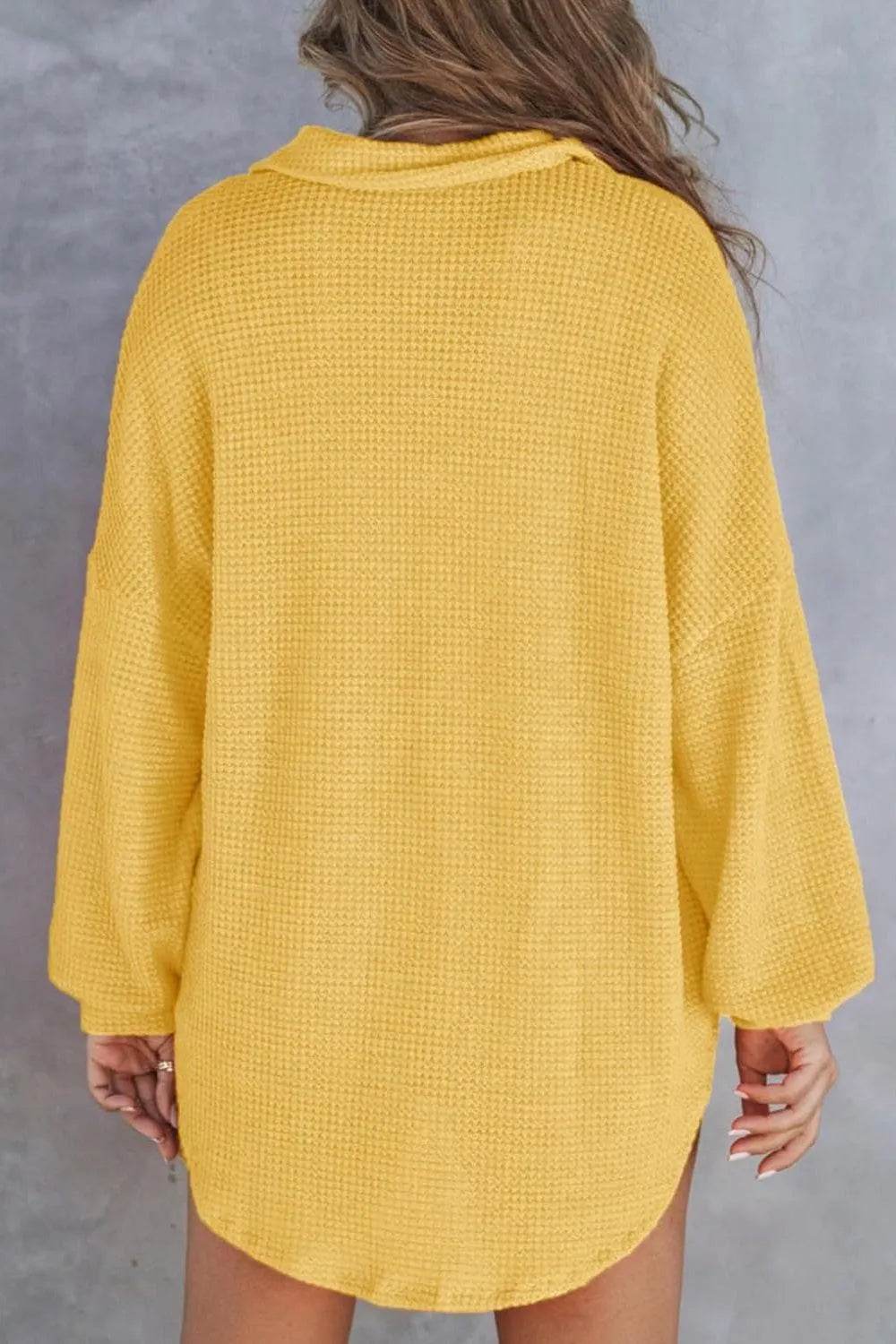 Half Button Long Sleeve Sweatshirt - Bona Fide Fashion