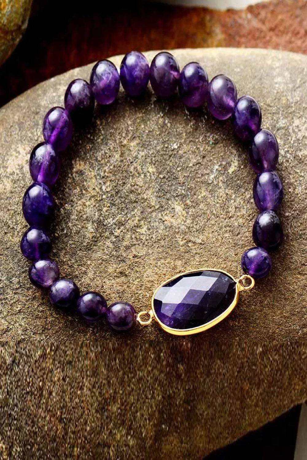 Handmade Amethyst Beaded Bracelet - Bona Fide Fashion