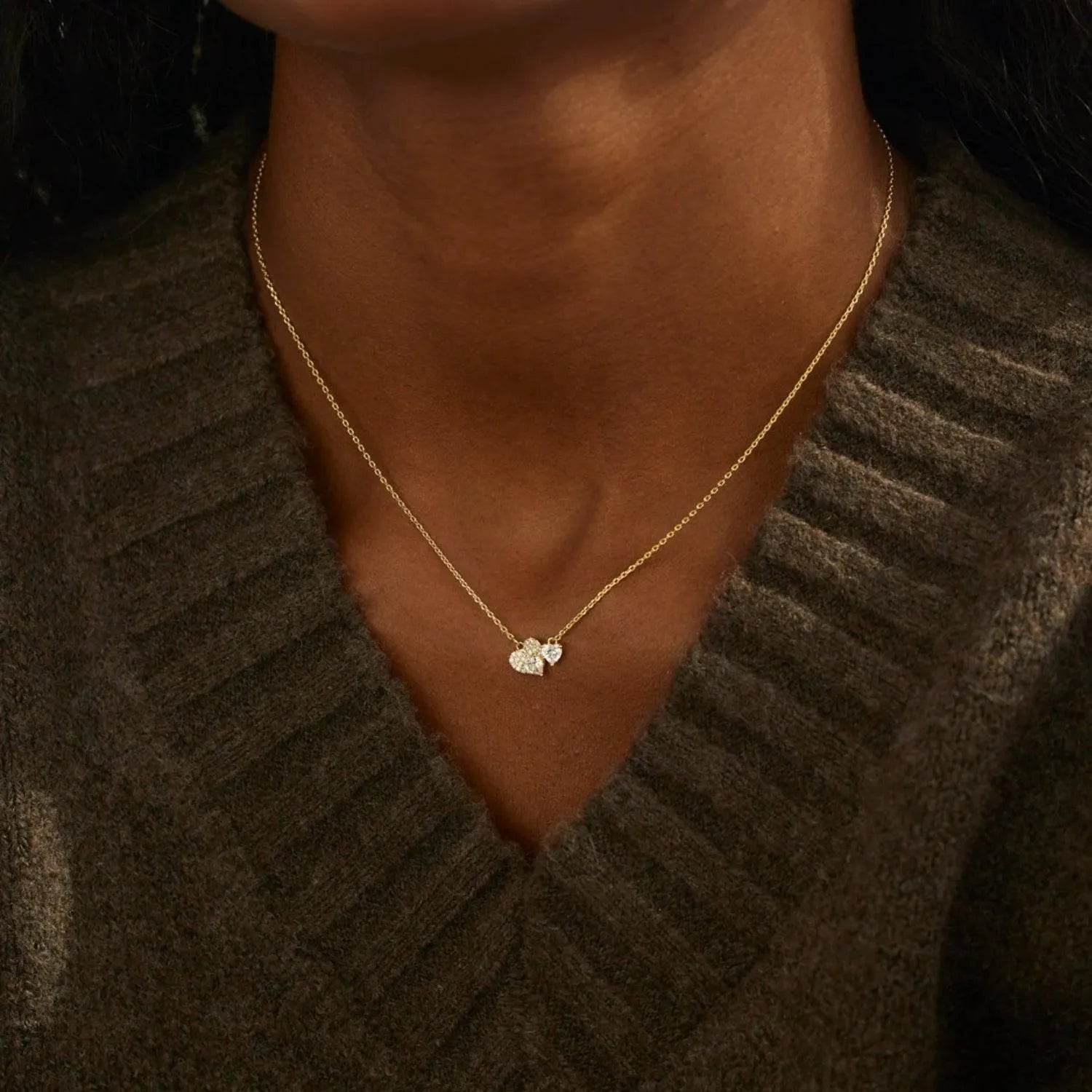 Heart Necklace | 18K Gold-Plated 925 Sterling Silver Zircon - Bona Fide Fashion