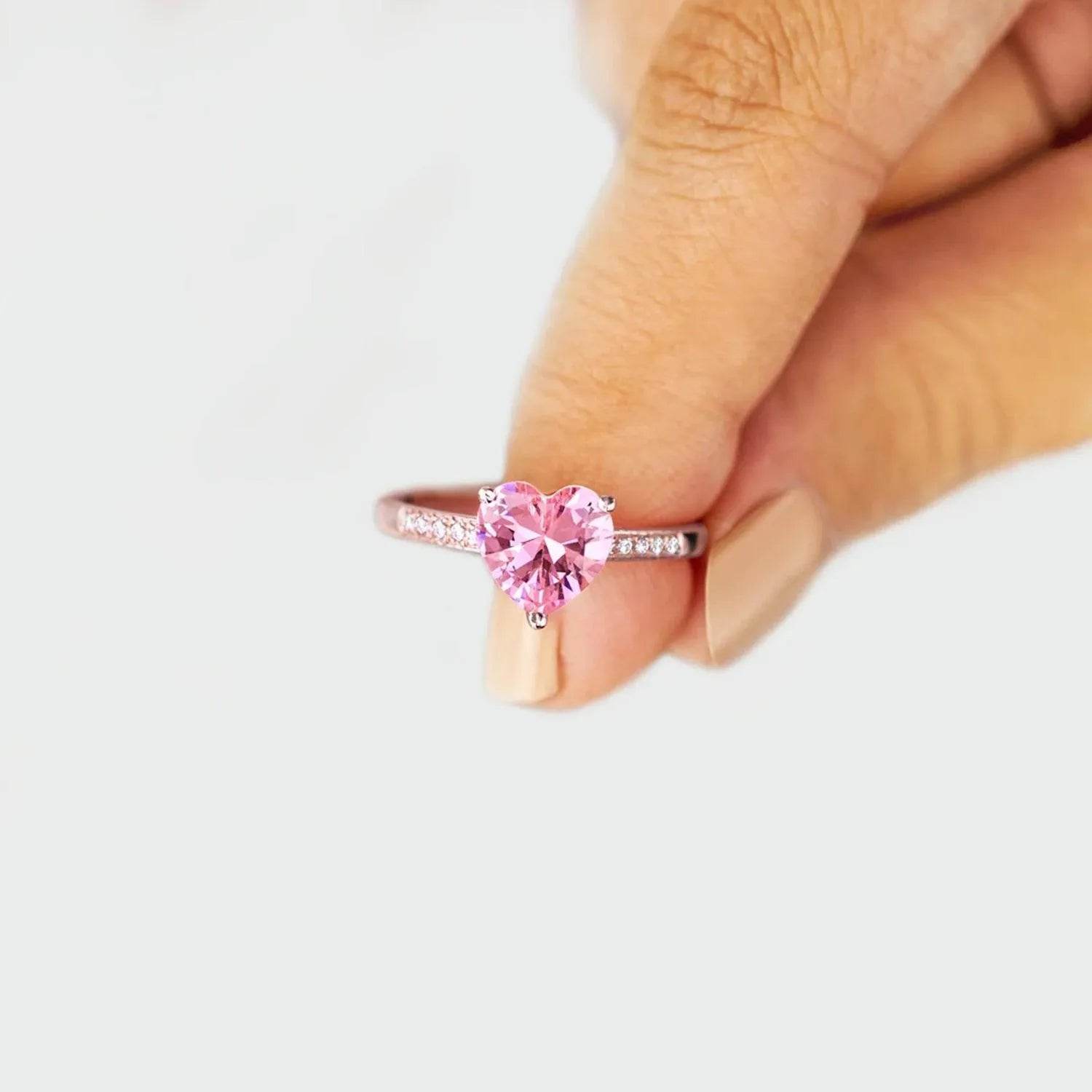 Heart Zircon 925 Sterling Silver Ring - Bona Fide Fashion