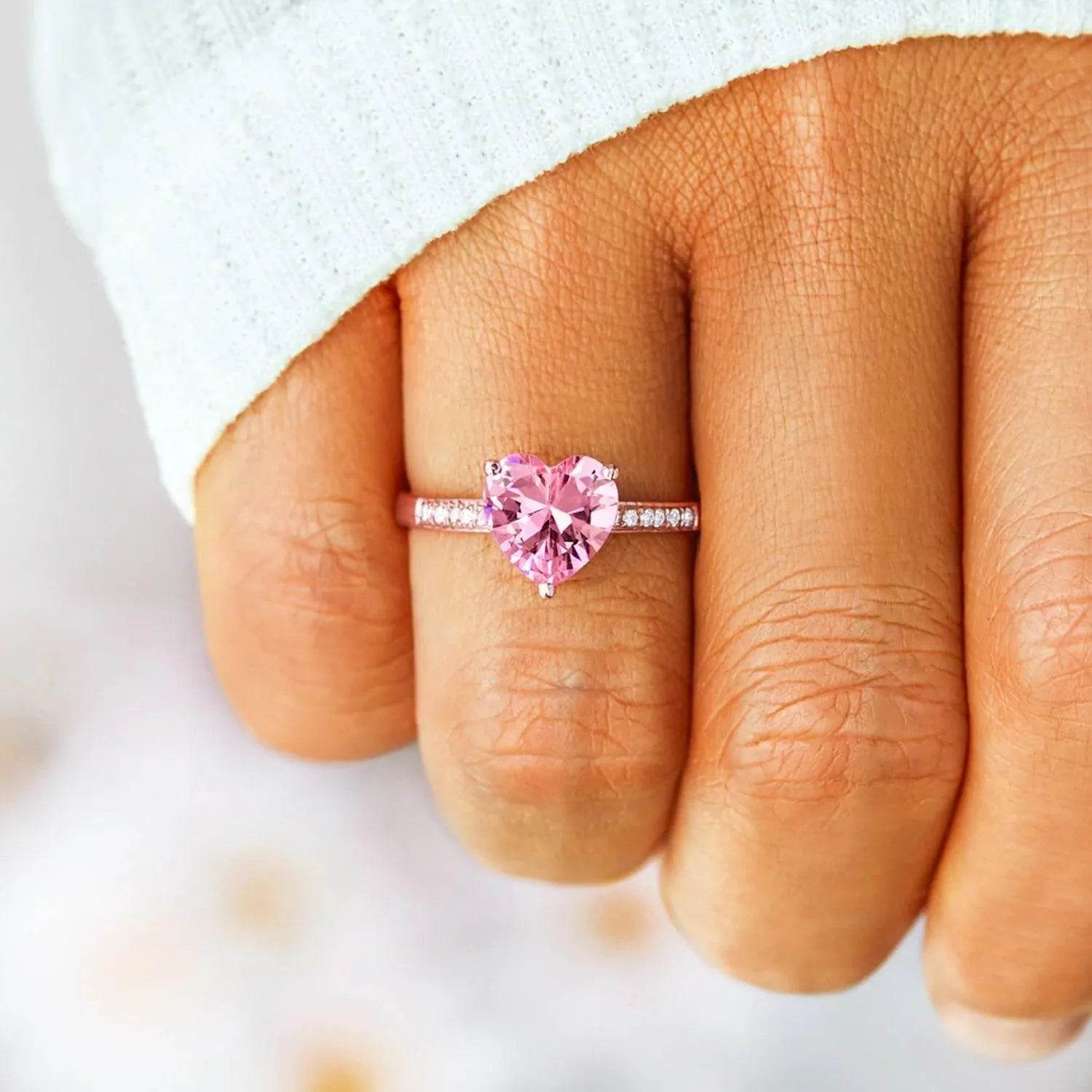 Heart Zircon 925 Sterling Silver Ring - Bona Fide Fashion