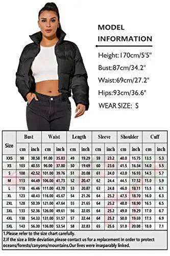Hujoin Women's Crop Short Black Jacket Cropped Puffer Fashion Jackets for Women Short Lightweight Coat - Bona Fide Fashion