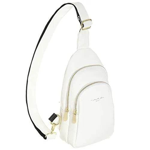 INICAT Small Crossbody Sling Bag Faux Leather Fanny Pack Purses for Women(Style 3-White) - Bona Fide Fashion