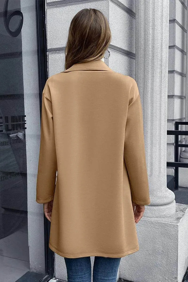 Ivy Lane Lapel Collar Long Sleeve Blazer - Bona Fide Fashion