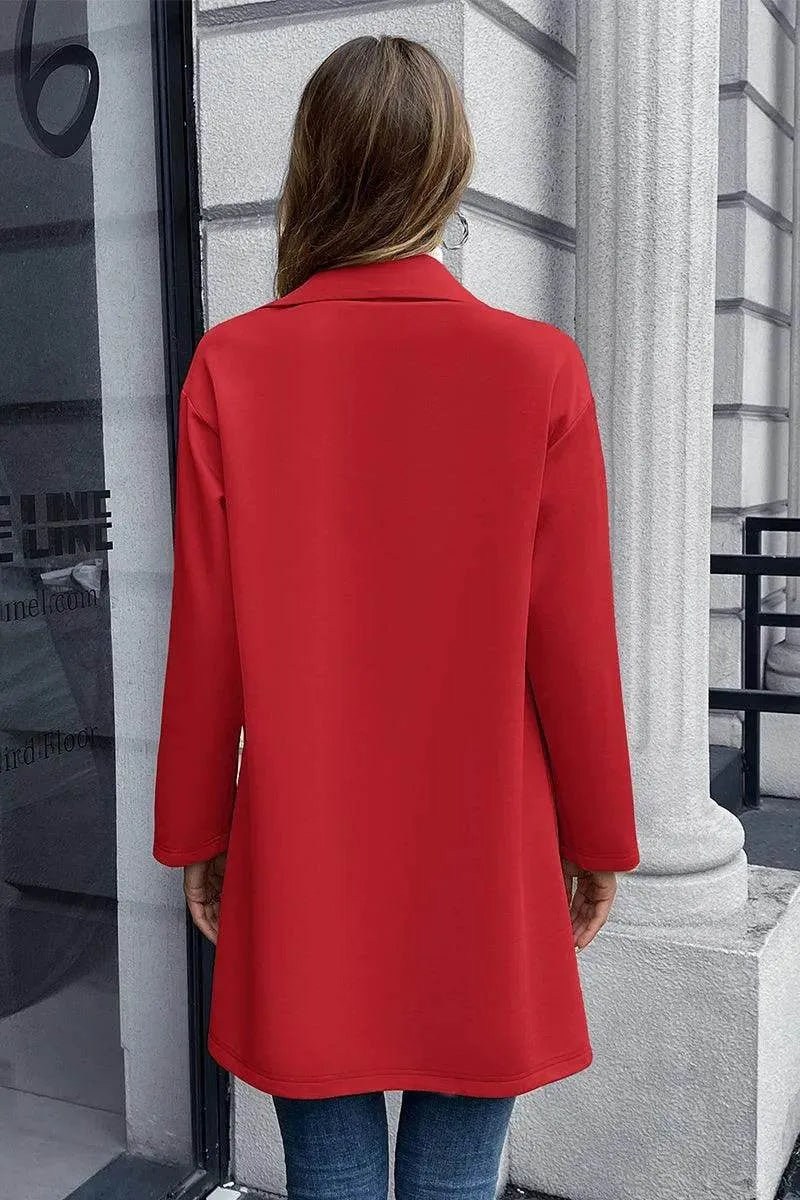Ivy Lane Lapel Collar Long Sleeve Blazer - Bona Fide Fashion
