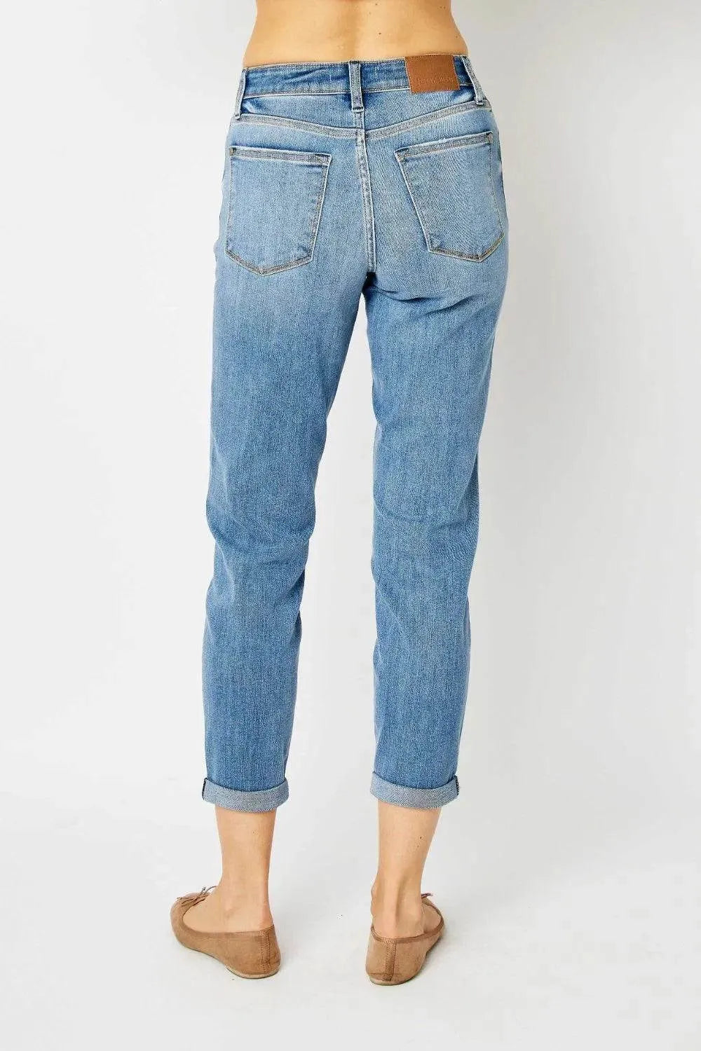 Judy Blue Full Size Cuffed Hem Slim Jeans - Bona Fide Fashion