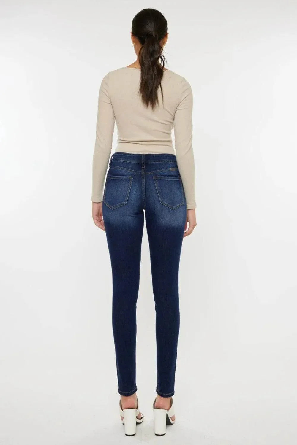 Kancan Mid Rise Gradient Skinny Jeans - Bona Fide Fashion