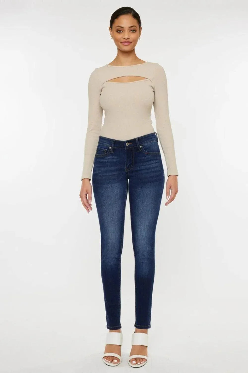 Kancan Mid Rise Gradient Skinny Jeans - Bona Fide Fashion