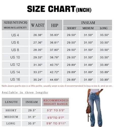 Koinshha Womens High Waisted Jeans Flare Stretch Boyfriend Casual Bootcut Denim Pants Blue - Bona Fide Fashion