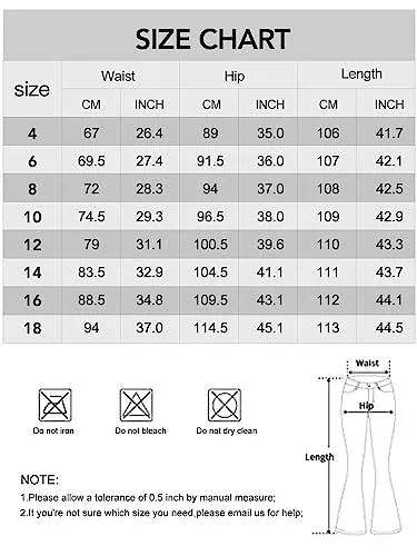 KUNMI Women's Flare Bell Bottom Jeans High Waisted Wide Leg Bootcut Jeans Stretchy Denim Pants - Bona Fide Fashion