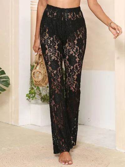 Lace High Waist Swim Pants - Bona Fide Fashion