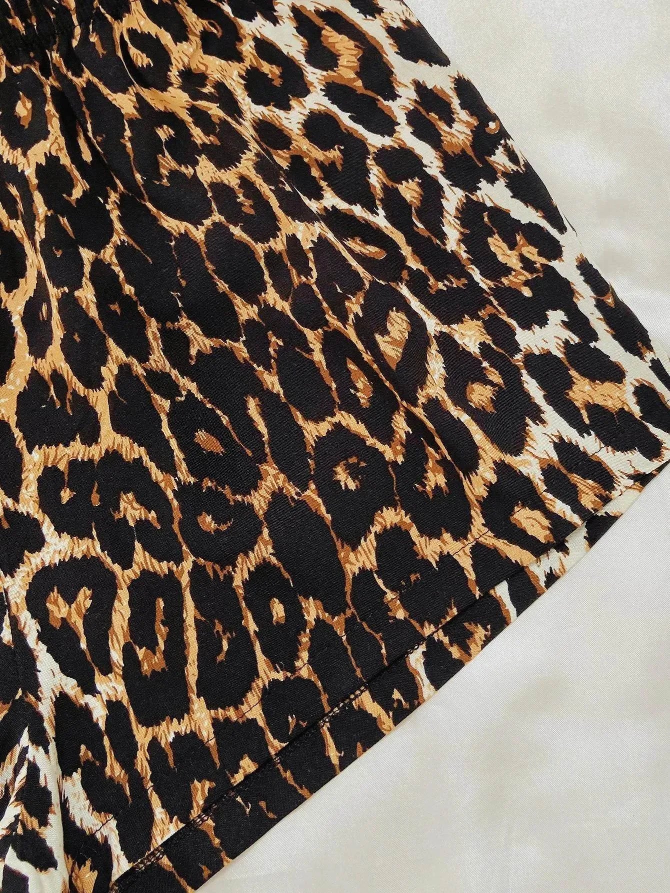 Leopard Lip Graphic and Shorts Lounge Set - Bona Fide Fashion