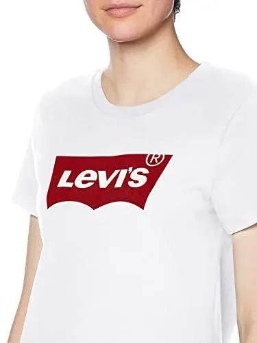 Levi's Women's Perfect Tee-Shirt, Core Housemark White, Small - Bona Fide Fashion