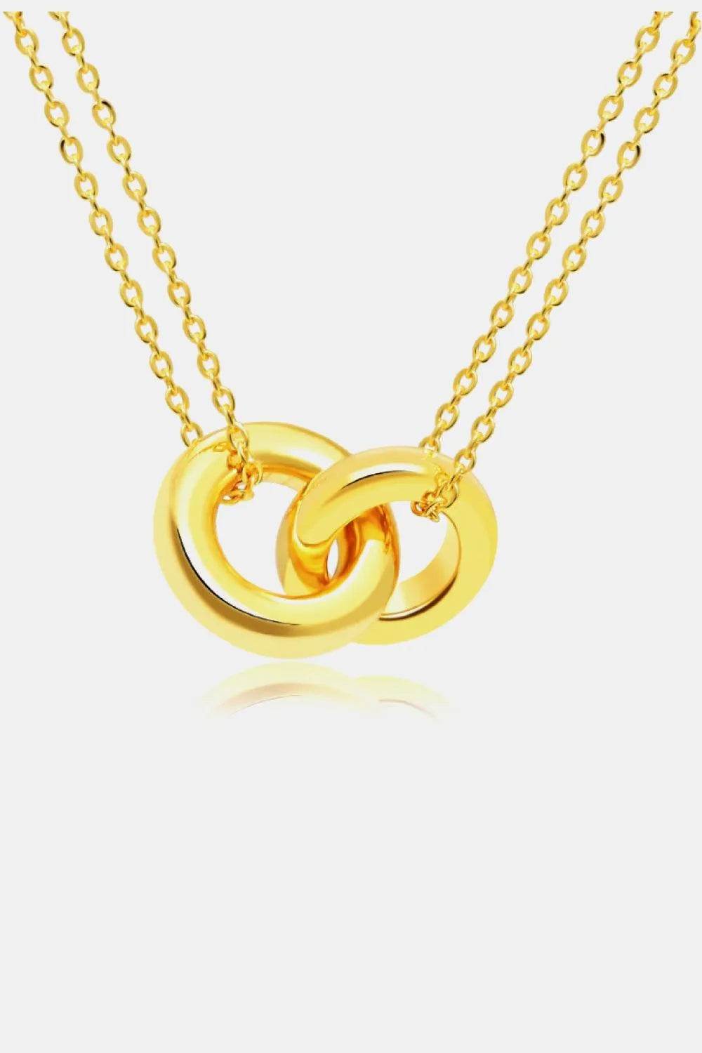 Linked Ring Pendant Chain Necklace - Bona Fide Fashion