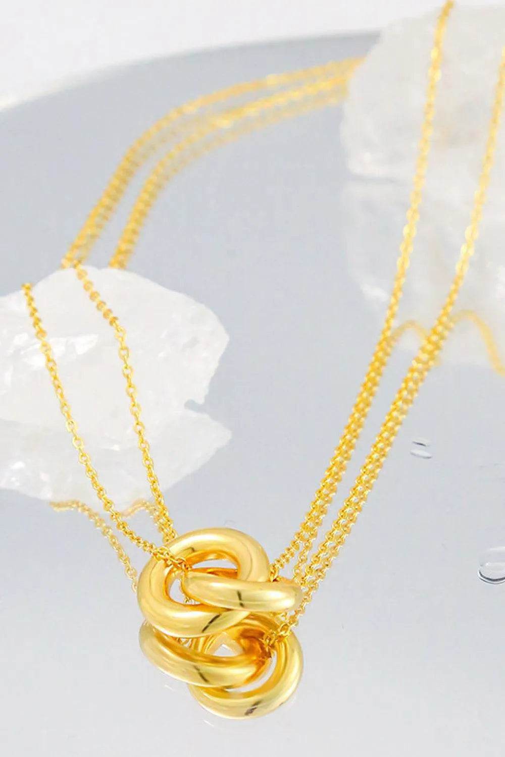 Linked Ring Pendant Chain Necklace - Bona Fide Fashion