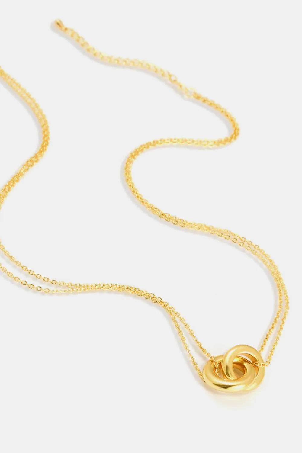 Linked Ring Pendant Chain Necklace - Bona Fide Fashion