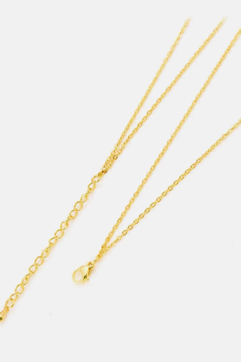 Linked Ring Pendant Chain Necklace - Bona Fide Fashion
