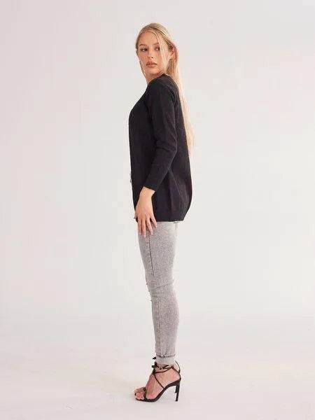 Long Sleeve Knit Ribbed Cardigans H73A2BFD96 - Bona Fide Fashion