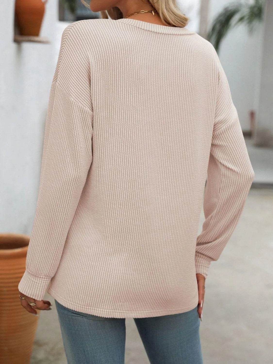 Mandy V-Neck Long Sleeve T-Shirt - Bona Fide Fashion