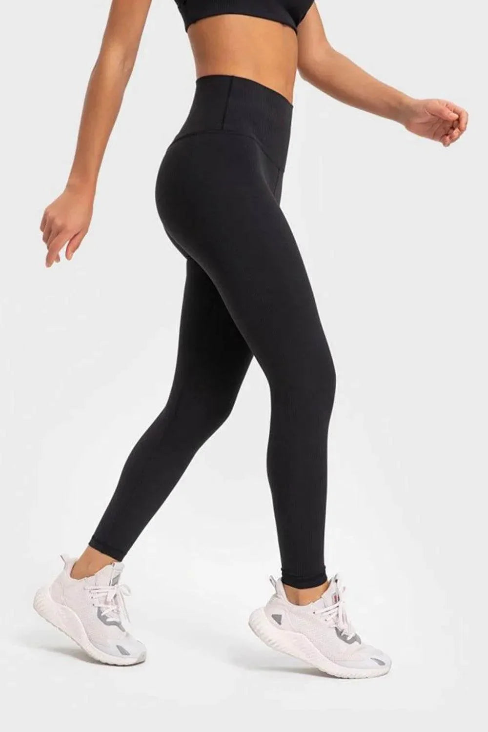 Millennia Highly Stretchy Wide Waistband Yoga Leggings - Bona Fide Fashion