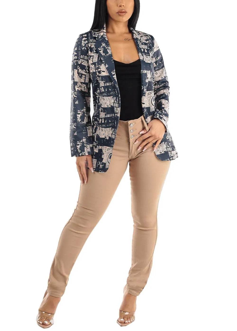 Moda Xpress Juniors Size Khaki Beige Mid Rise Butt Lifting Push-Up Stretchy Skinny Jeans 10840C - Bona Fide Fashion