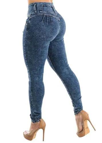 Moda Xpress Womens Juniors Ripped Levantacola Acid Wash High Rise Skinny Jeans 12001X - Bona Fide Fashion