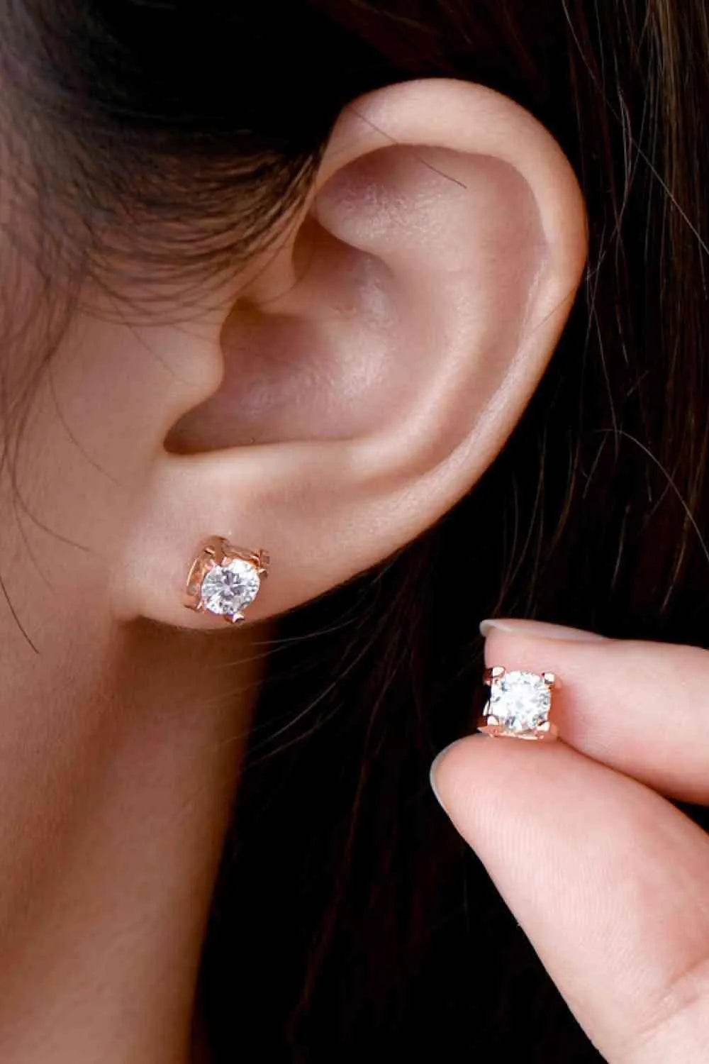 Moissanite 925 Sterling Silver Stud Earrings - Bona Fide Fashion