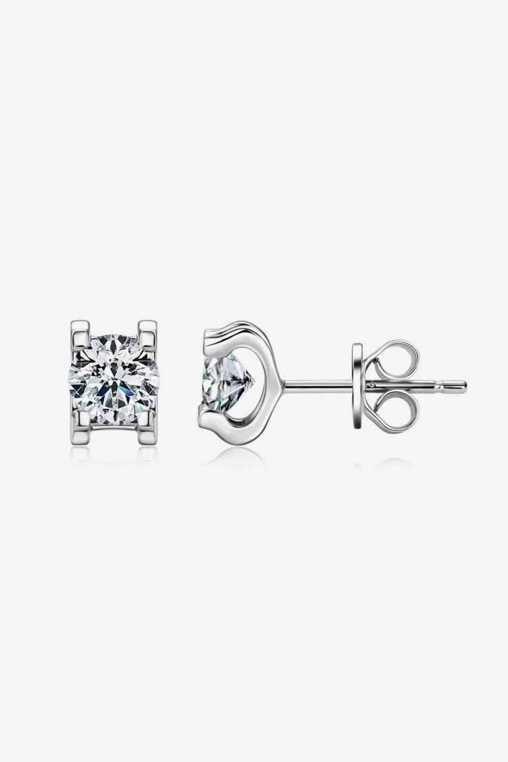 Moissanite 925 Sterling Silver Stud Earrings - Bona Fide Fashion