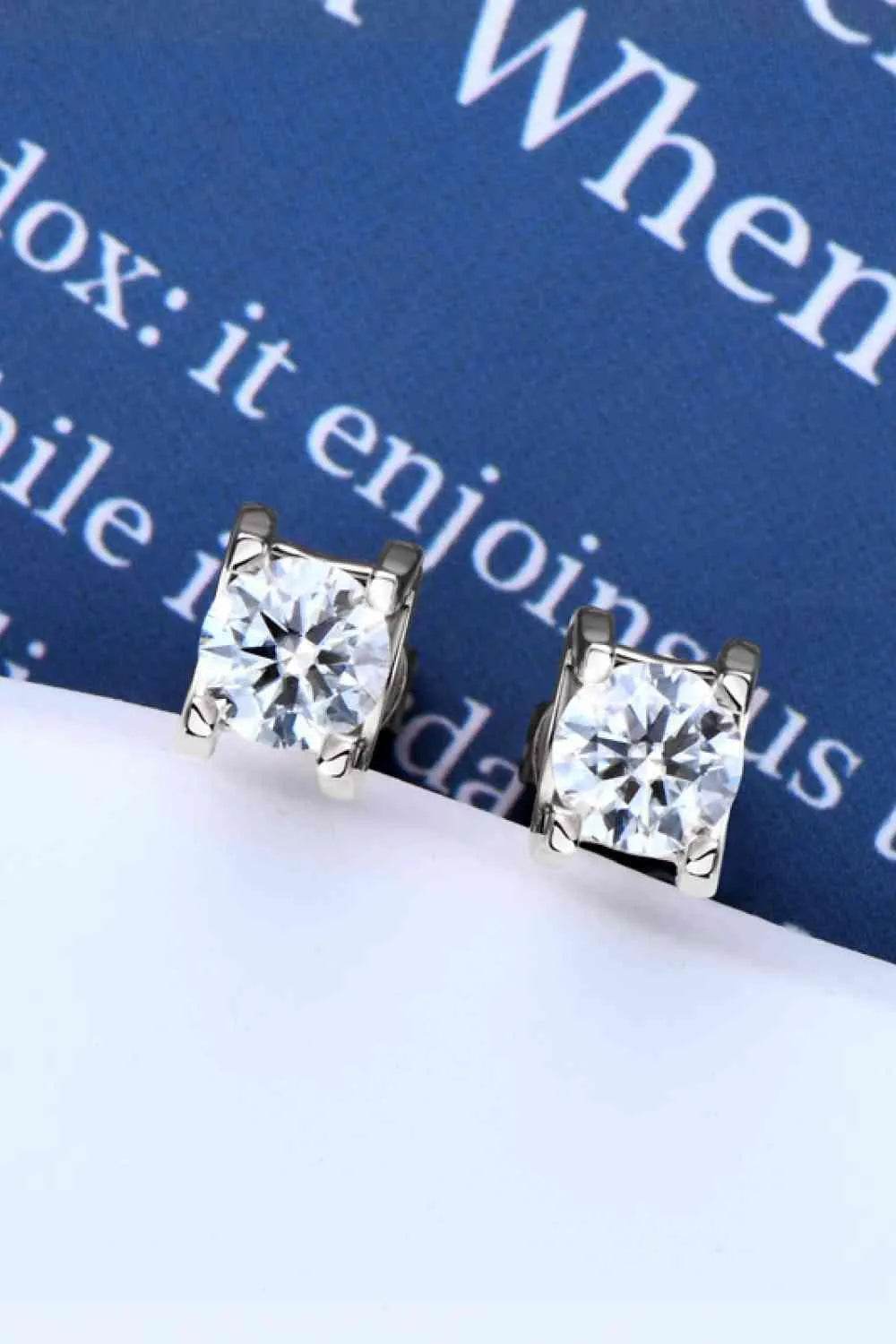 Moissanite 925 Sterling Silver Stud Earrings - Bona Fide Fashion