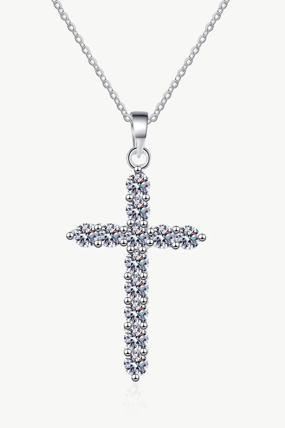 Moissanite Cross Pendant Chain Necklace - Bona Fide Fashion
