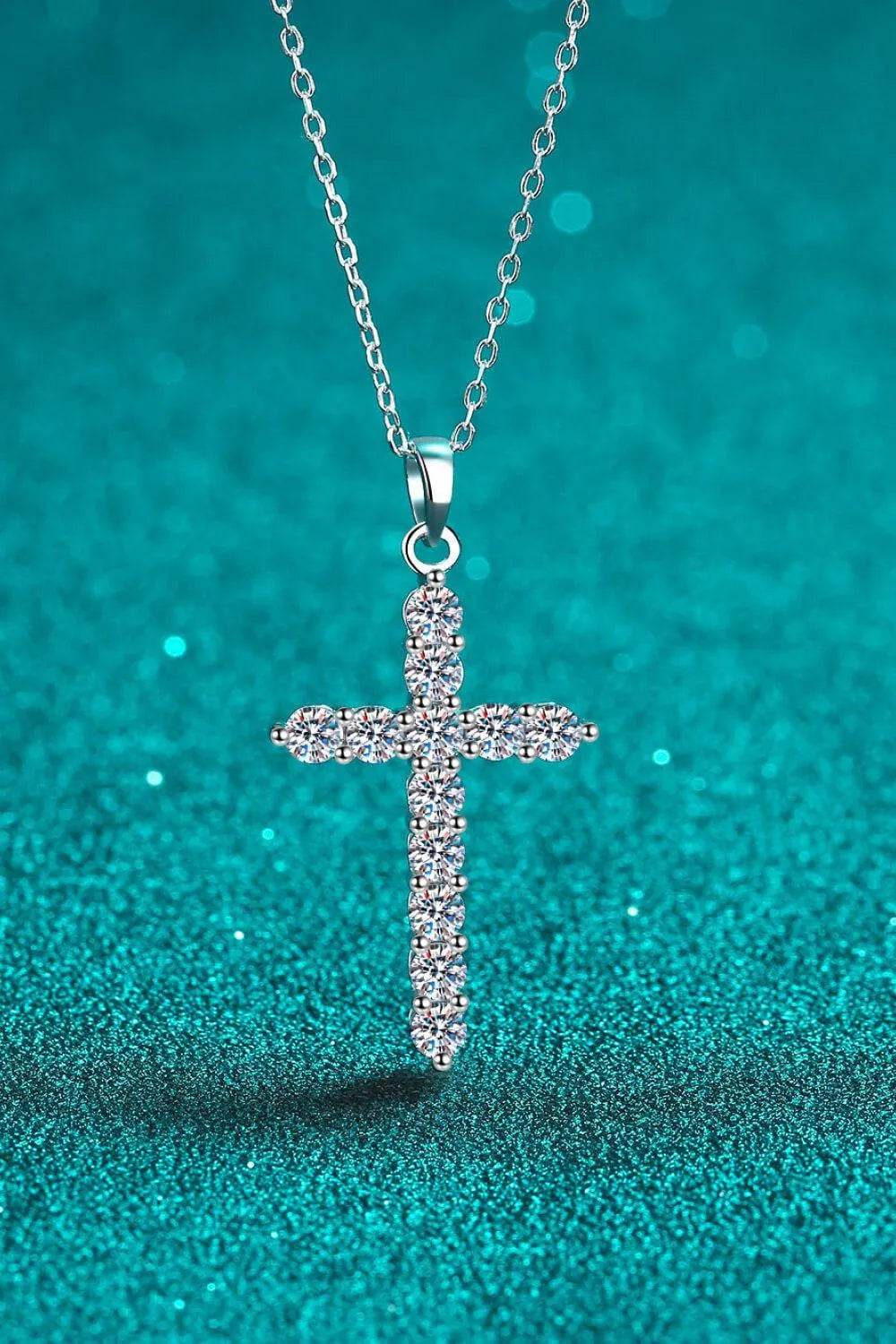 Moissanite Cross Pendant Chain Necklace - Bona Fide Fashion
