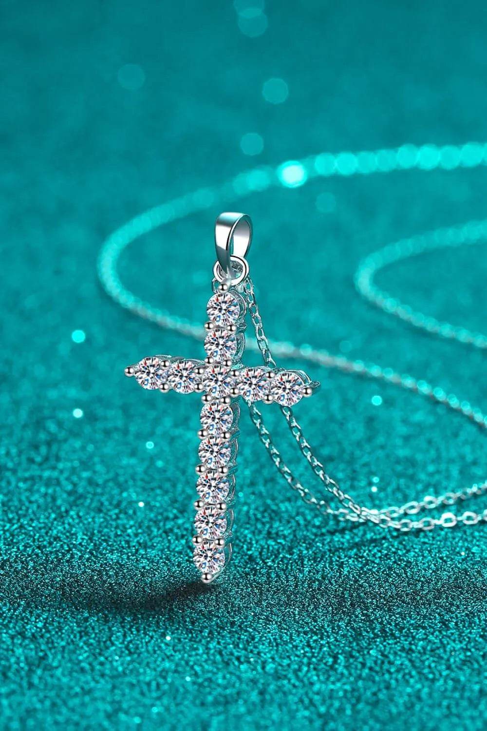 Moissanite Cross Pendant Chain Necklace - Bona Fide Fashion