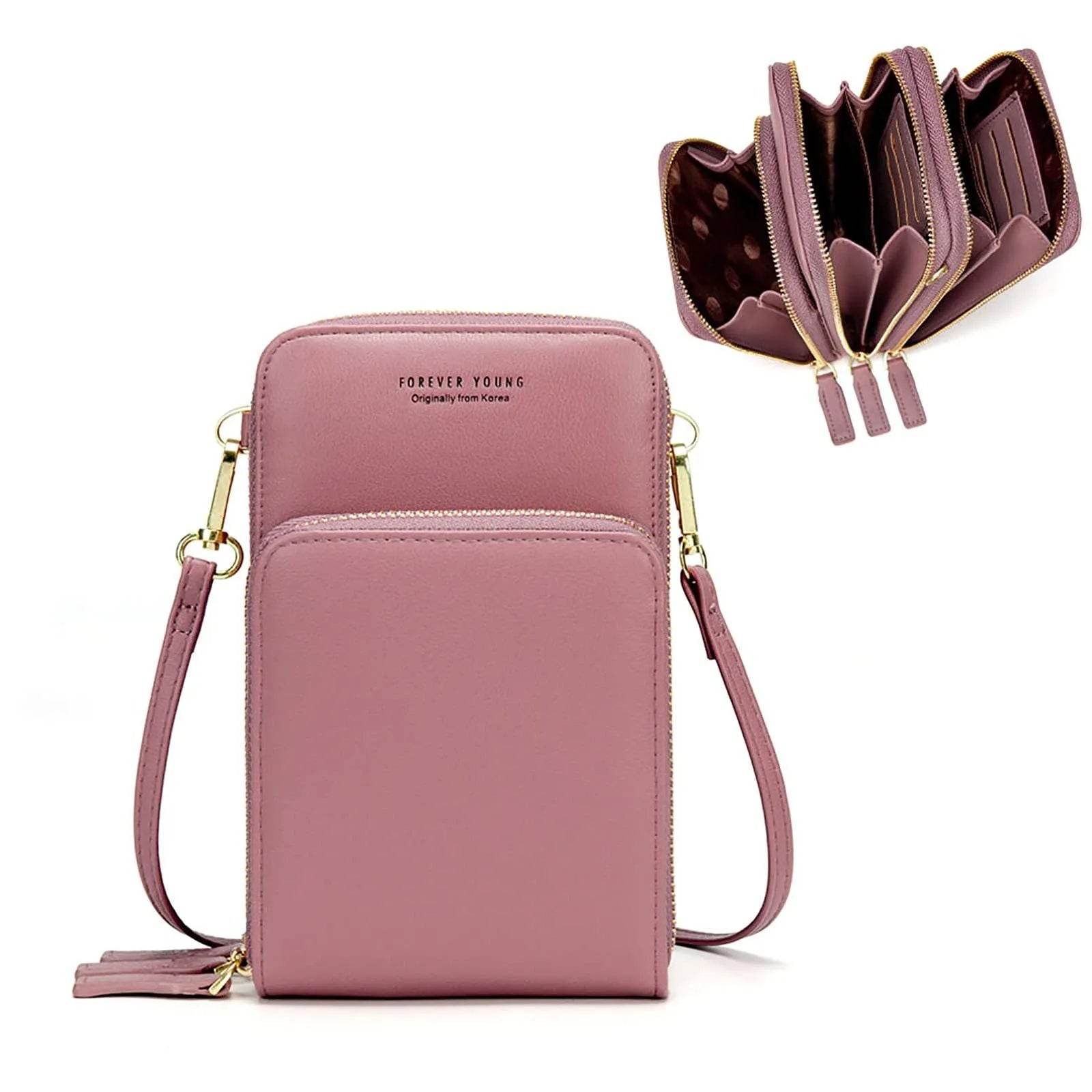 myfriday Small Crossbody Cell Phone Bag for Women, Mini Over Shoulder Handbag Purse with Credit Card Slots - Bona Fide Fashion