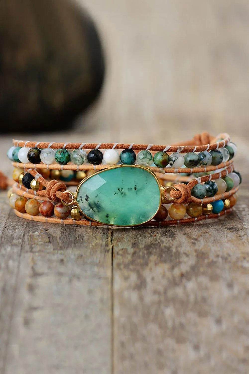 Natural Stone & Agate Layered Bracelet - Bona Fide Fashion