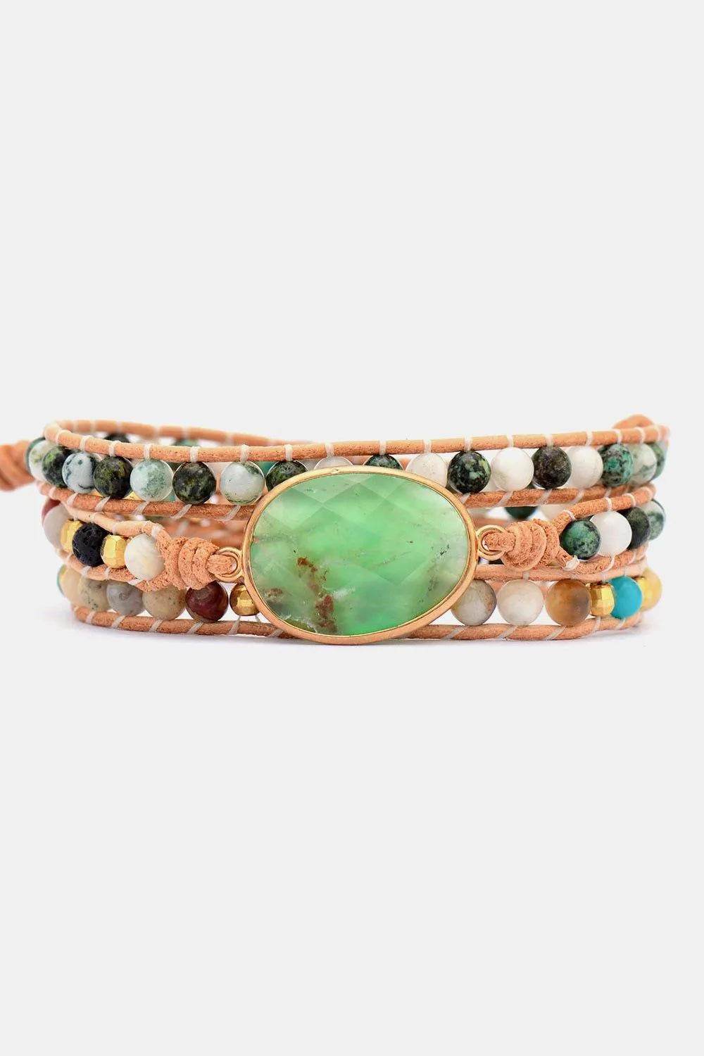 Natural Stone & Agate Layered Bracelet - Bona Fide Fashion