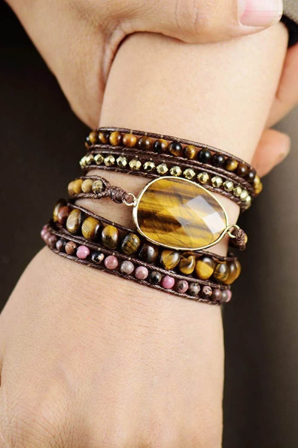 Natural Stone Layered Bracelet - Bona Fide Fashion