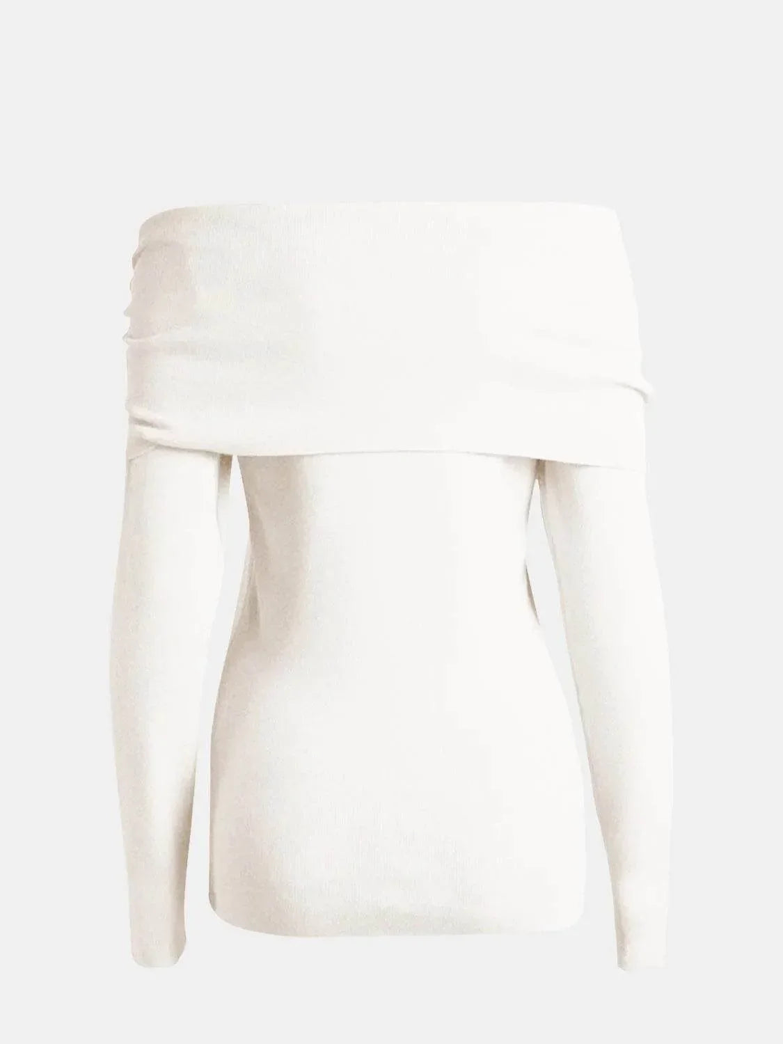 Off-Shoulder Long Sleeve Sweater - Bona Fide Fashion