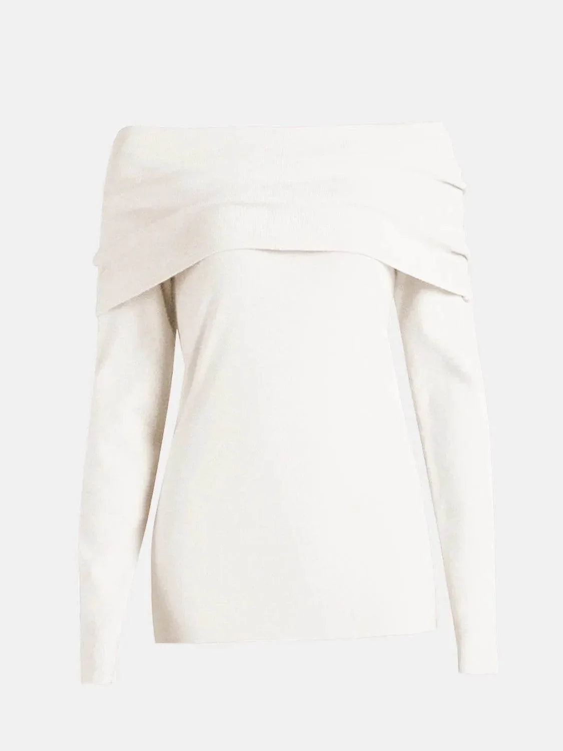 Off-Shoulder Long Sleeve Sweater - Bona Fide Fashion