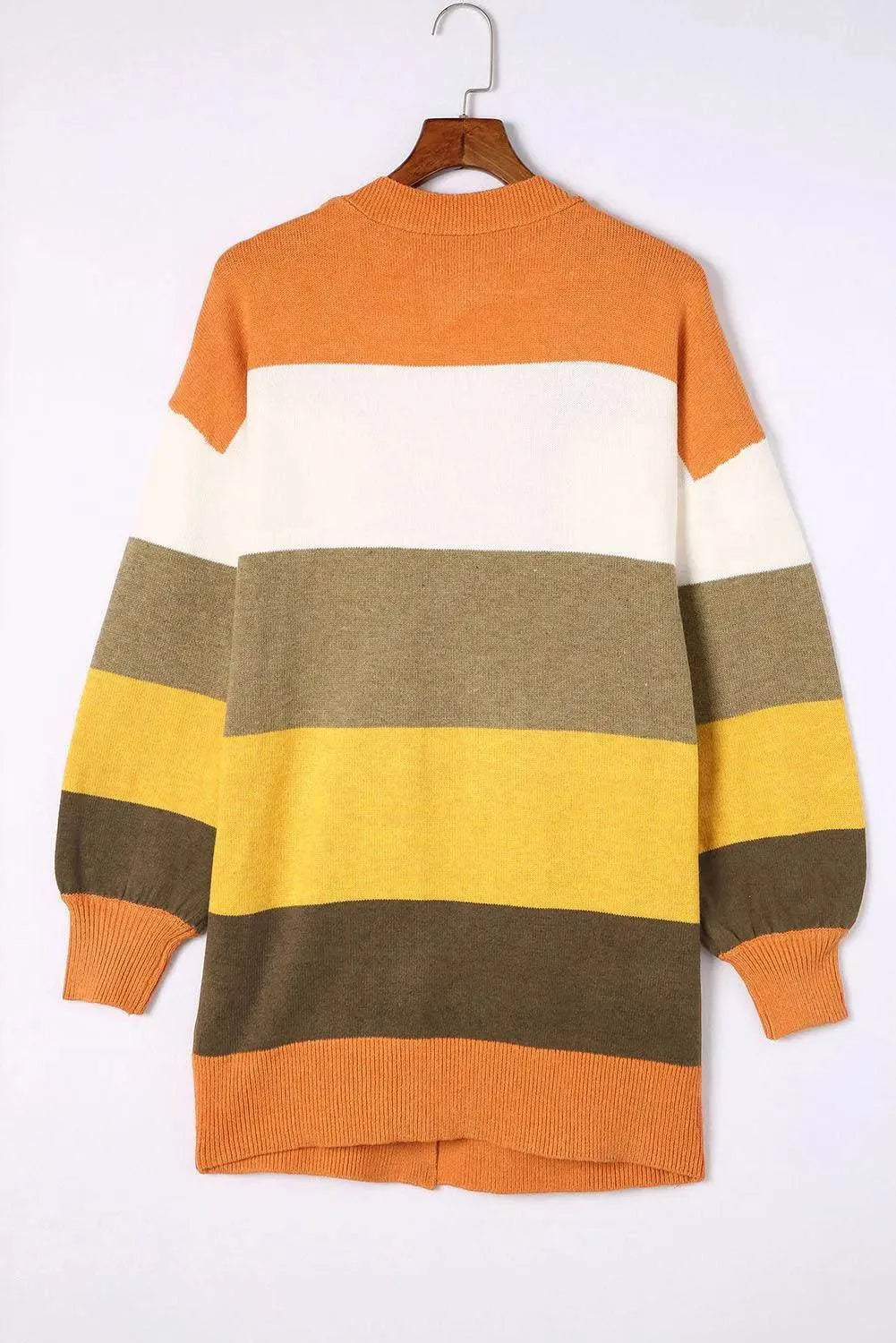 Open Front Color Block Cardigan - Bona Fide Fashion