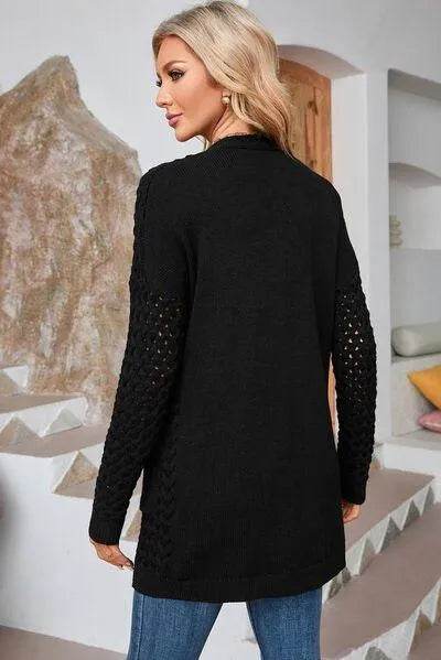 Open Front Dropped Shoulder Cardigan with Pockets - Bona Fide Fashion