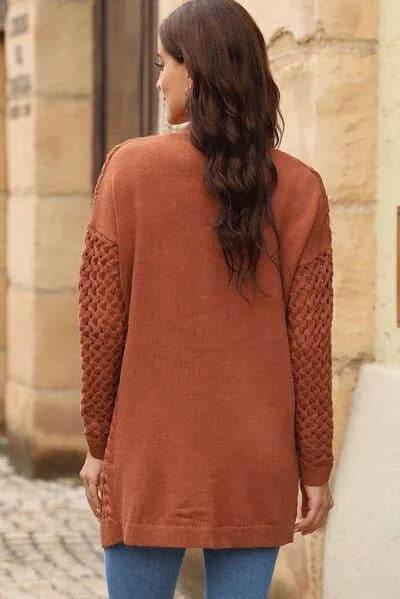 Open Front Dropped Shoulder Cardigan with Pockets - Bona Fide Fashion
