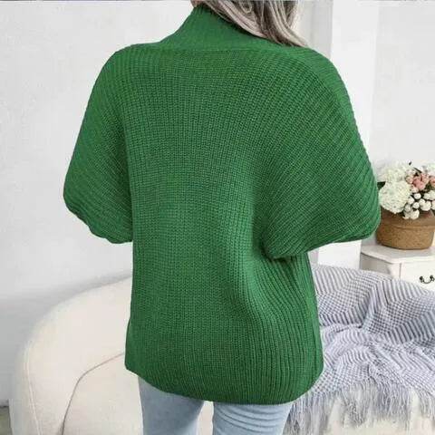 Open Front Lantern Sleeve Cardigan - Bona Fide Fashion