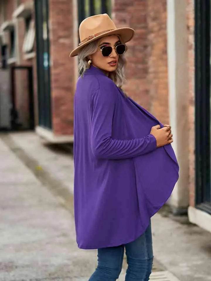 Open Front Long Sleeve Cardigan - Bona Fide Fashion